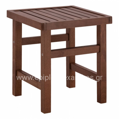 Stool-Table  Walnut Soaking  Koli 40x40 40Χ40X45cm HM289.02