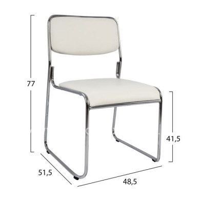 Conference office chair HM1019.02 White color 48,5x51,5x77 cm