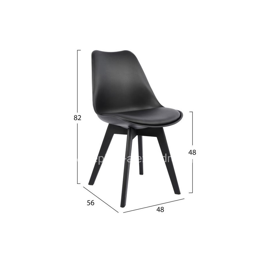 Chair Vegas HM0033.32 POLYPROPYLENE-PU-BLACK 47,5x55x82 cm