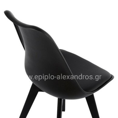 Chair Vegas HM0033.32 POLYPROPYLENE-PU-BLACK 47,5x55x82 cm