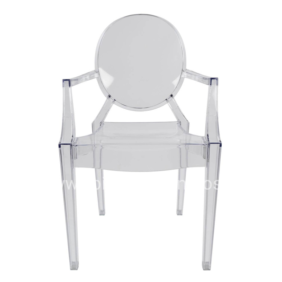 Chair acrylic clear with arms Aramis HM0169 52,2x56,5x92cm