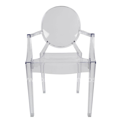 Chair acrylic clear with arms Aramis HM0169 52,2x56,5x92cm