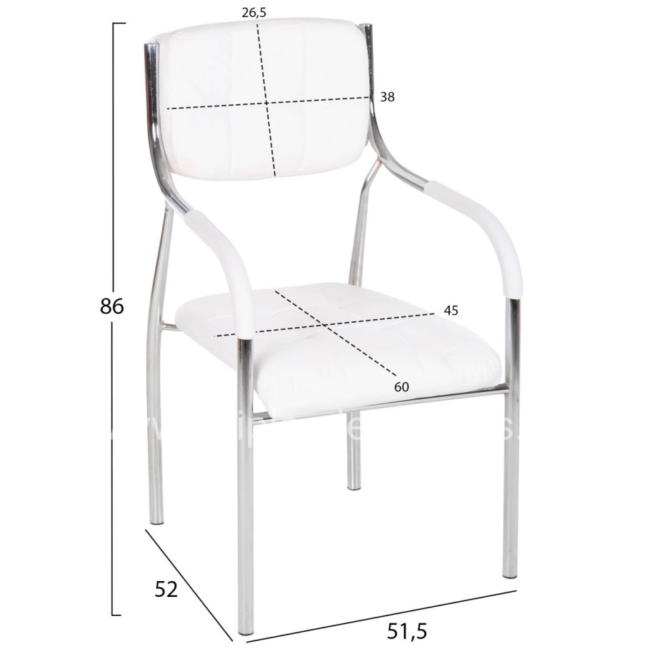ΚΑΡΕΚΛΑ ΓΡΑΦΕΙΟΥ ΕΠΙΣΚΕΠΤΟΥ OBERON HM1018.02 ΑΣΠΡΟ PU 51x52x88Yεκ.