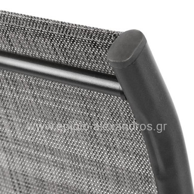 DINING SET 5PCS HM5193.01-METALLIC IN GREY-4 CHAIRS & TABLE 110X60cm.