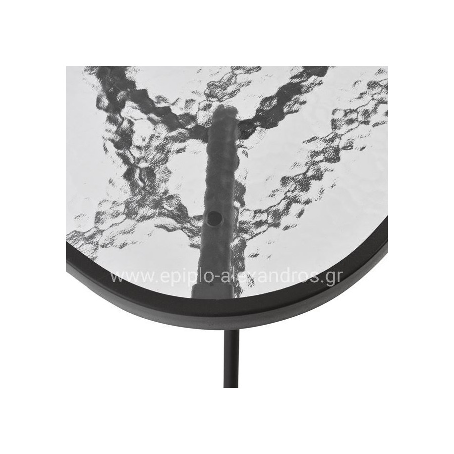 DINING SET 5PCS HM5193.01-METALLIC IN GREY-4 CHAIRS & TABLE 110X60cm.