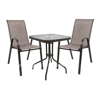 ΣΕΤ ΤΡΑΠΕΖΑΡΙΑ 3ΤΜΧ ΚΑΡΕΚΛΕΣ ΚΑΙ ΤΡΑΠΕΖΙ 60x60 HM5183.02