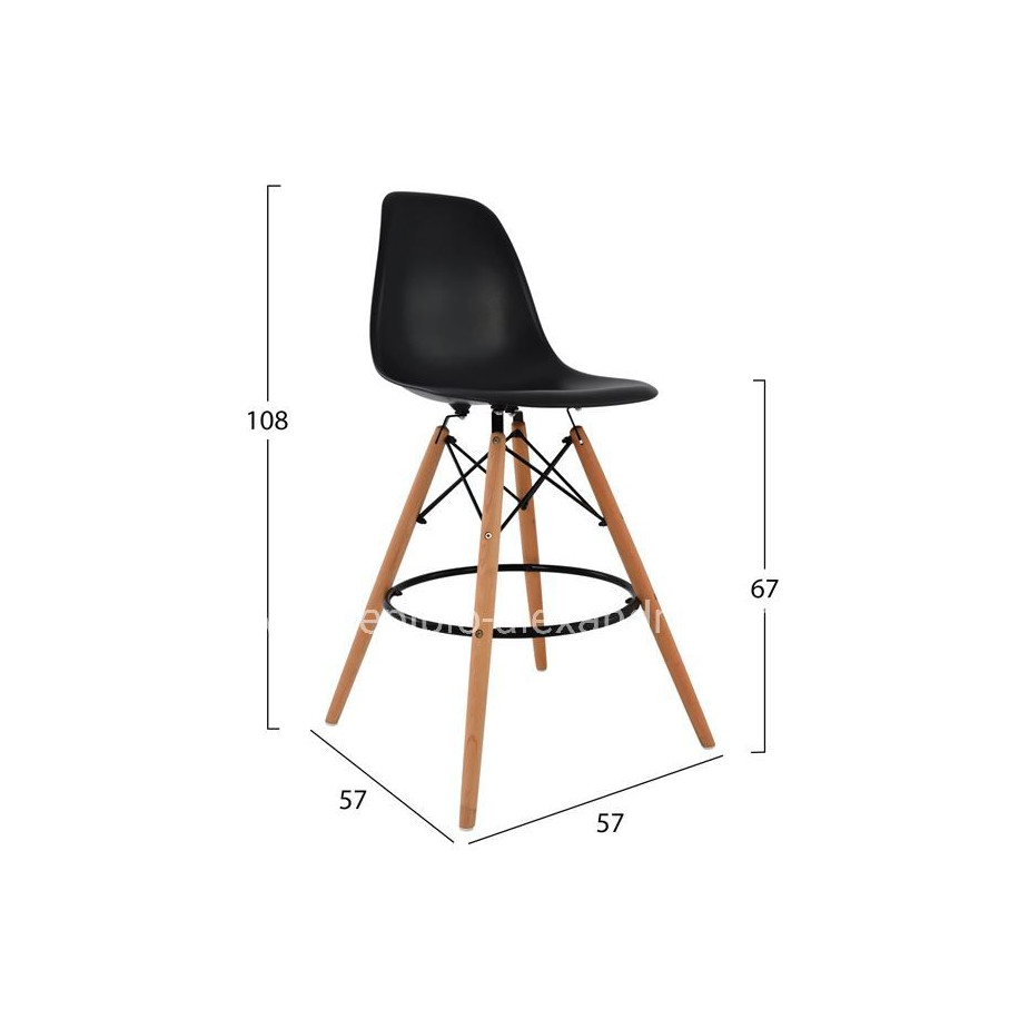 Bar Stool Renata Black HM0173.02 47x50x108 cm