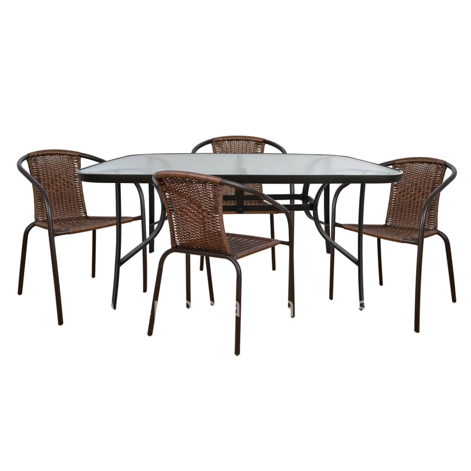 Set Dining Table 5 pieces with table & chairs Camel HM5196