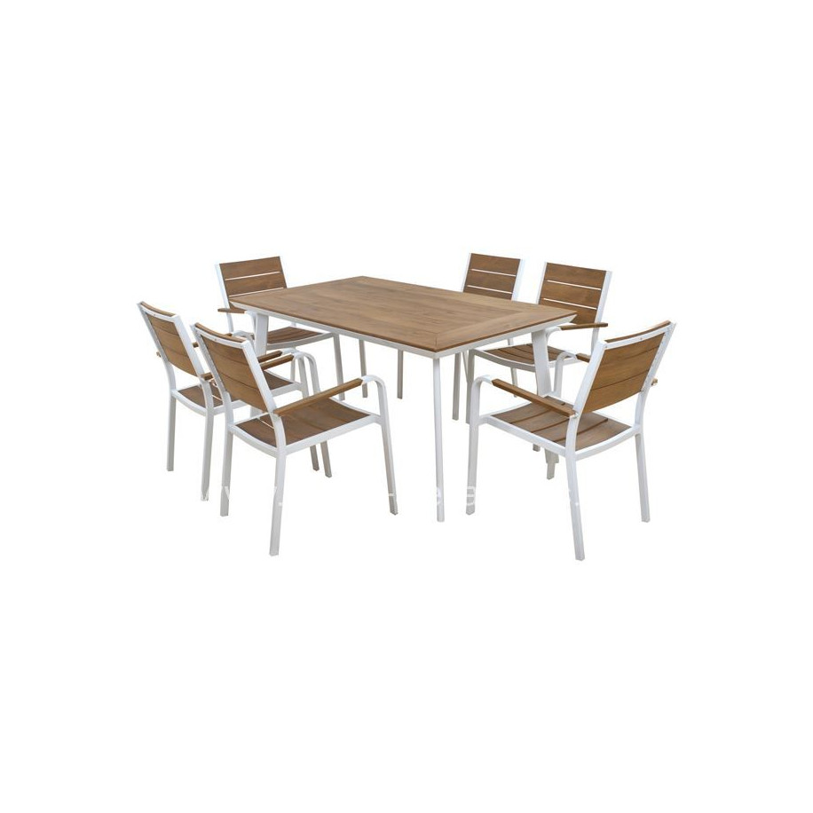 Set Dining Table 7pieces White color HM5240.01