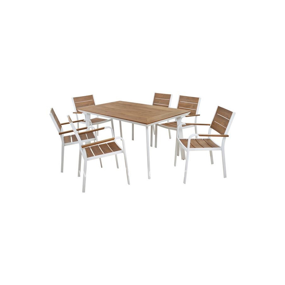 Set Dining Table 7pieces White color HM5240.01