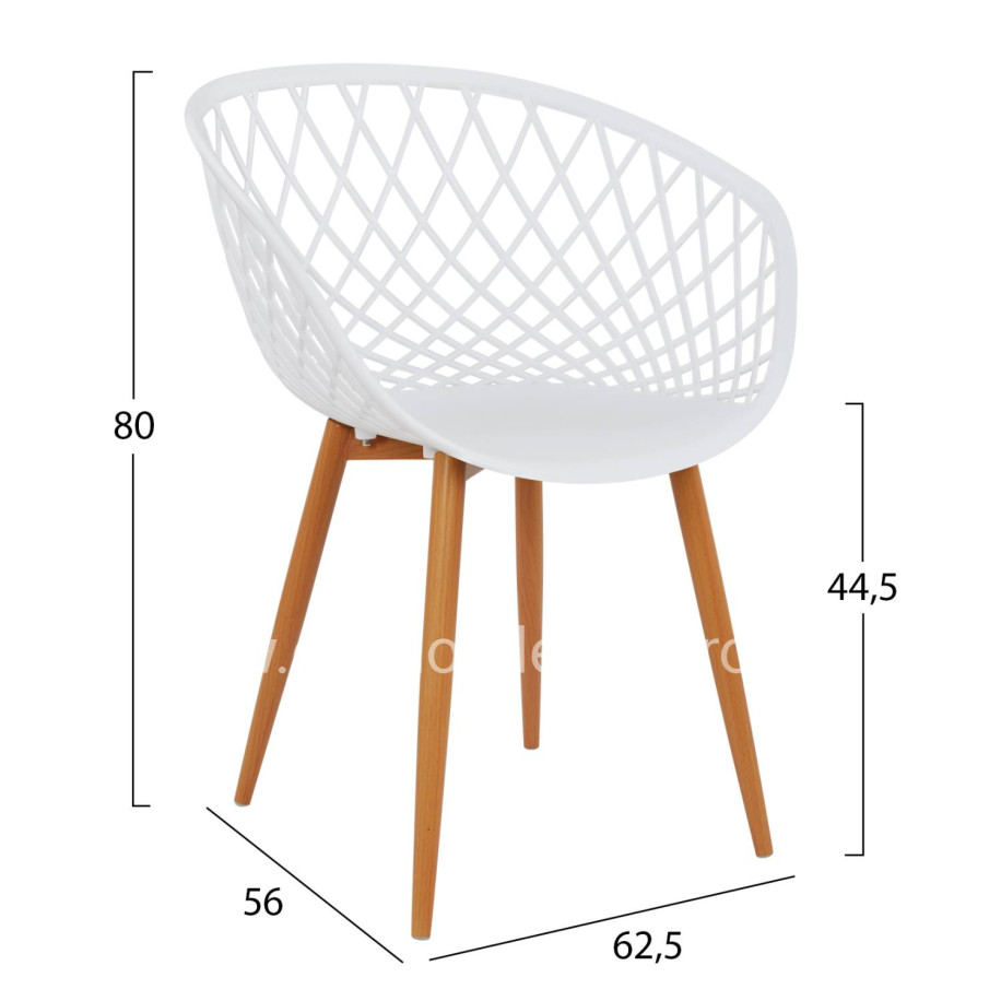 Armchair Polypropylene white Ariadne HM8001.01 62,5x56x80cm