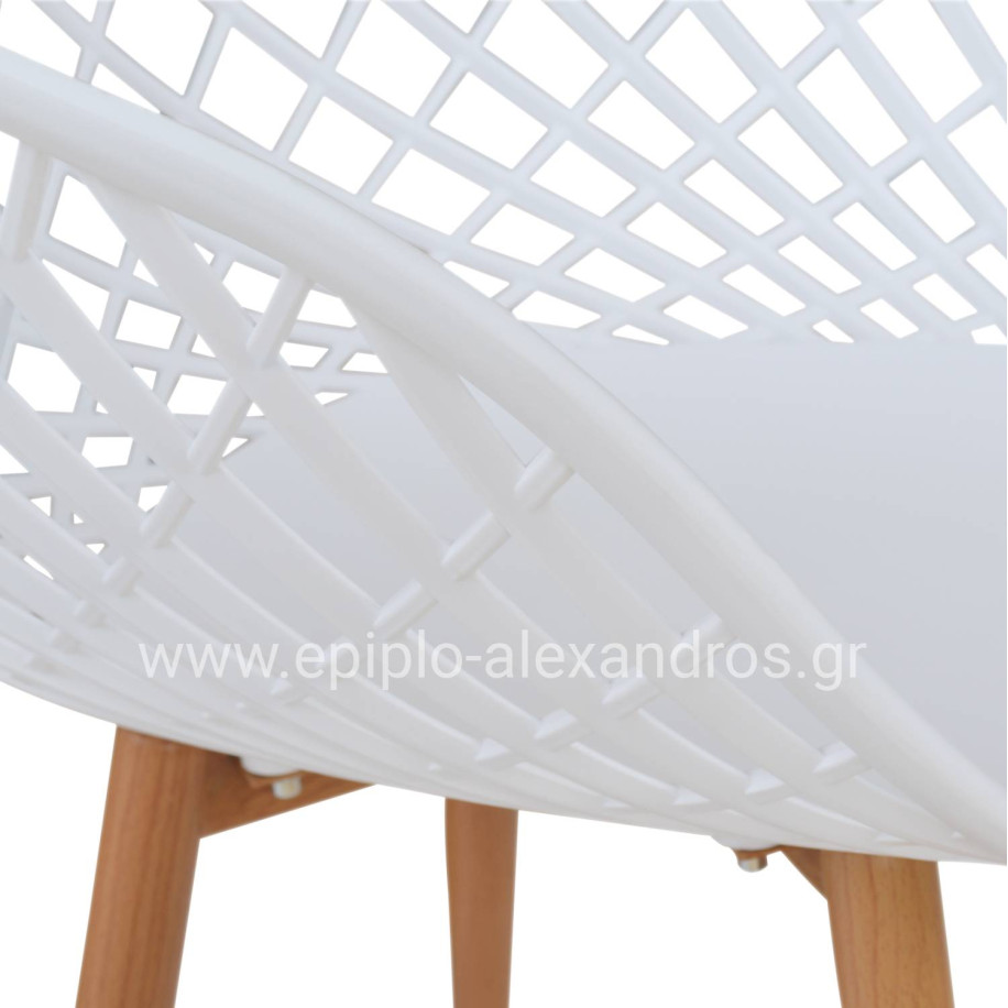Armchair Polypropylene white Ariadne HM8001.01 62,5x56x80cm