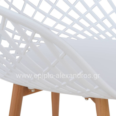 Armchair Polypropylene white Ariadne HM8001.01 62,5x56x80cm