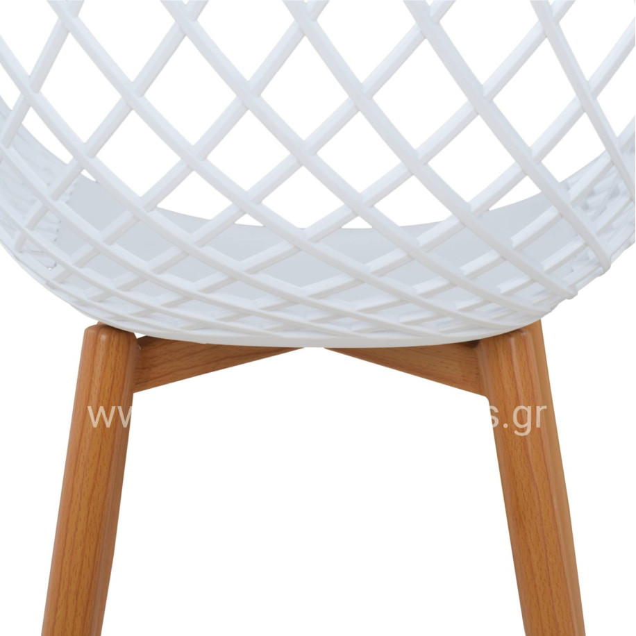 Armchair Polypropylene white Ariadne HM8001.01 62,5x56x80cm