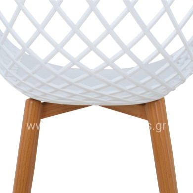 Armchair Polypropylene white Ariadne HM8001.01 62,5x56x80cm