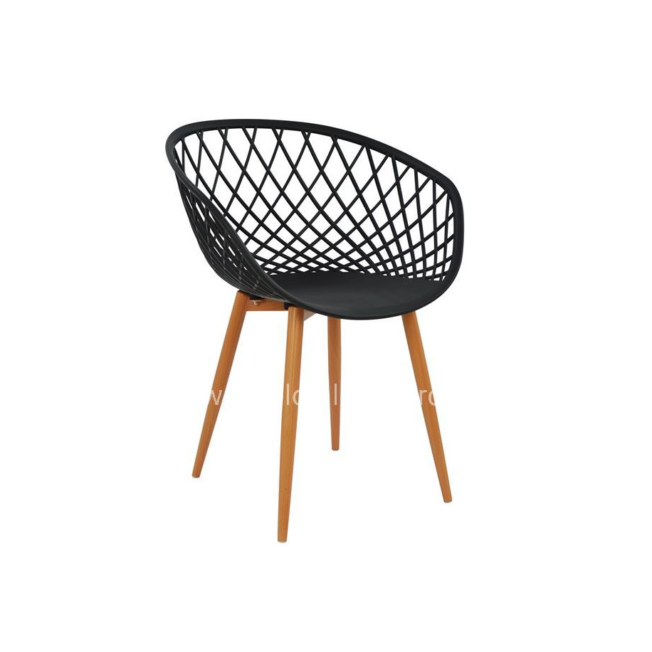 Armchair Polypropylene black Ariadne HM8001.02 62,5x56x80cm