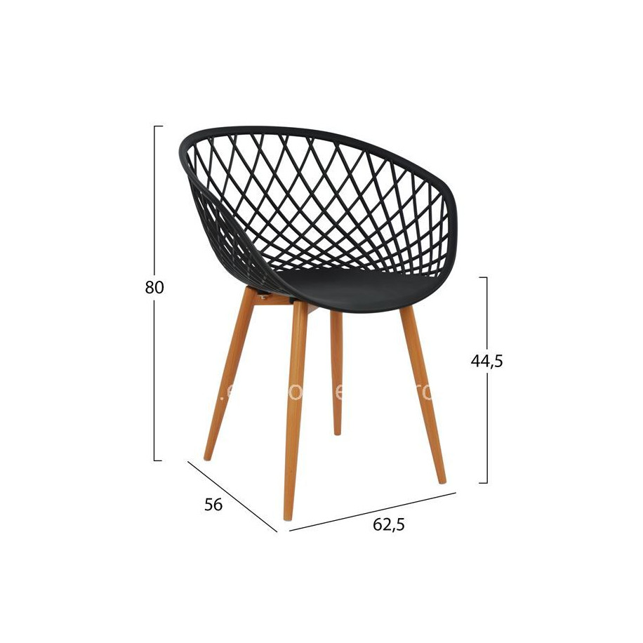 Armchair Polypropylene black Ariadne HM8001.02 62,5x56x80cm