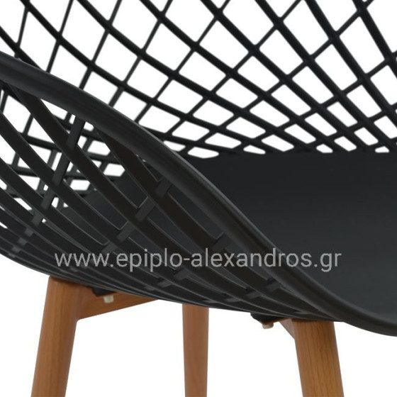 Armchair Polypropylene black Ariadne HM8001.02 62,5x56x80cm