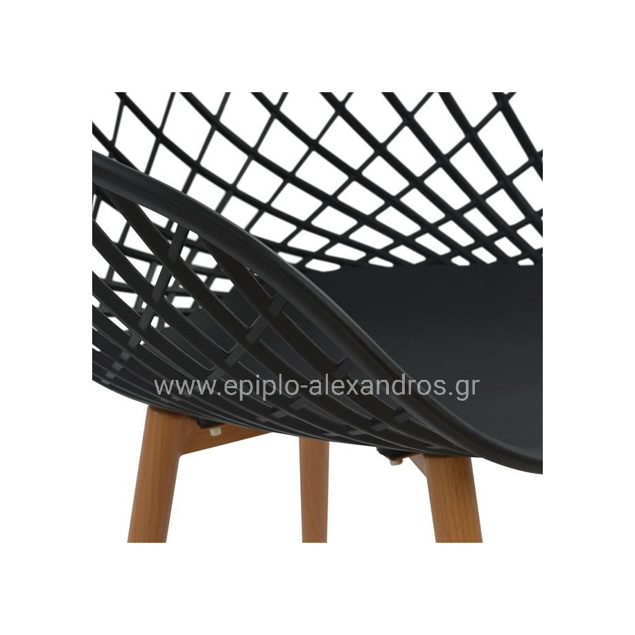 Armchair Polypropylene black Ariadne HM8001.02 62,5x56x80cm