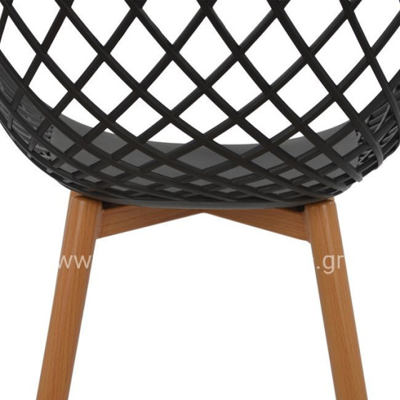 Armchair Polypropylene black Ariadne HM8001.02 62,5x56x80cm