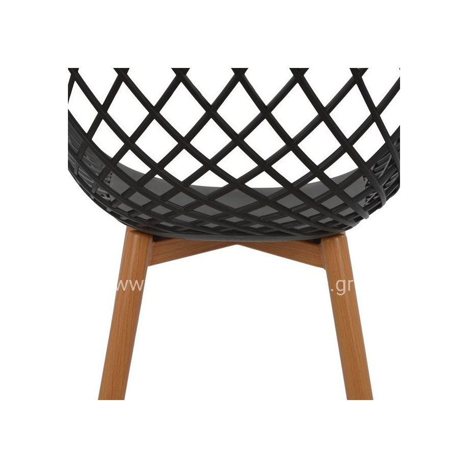 Armchair Polypropylene black Ariadne HM8001.02 62,5x56x80cm