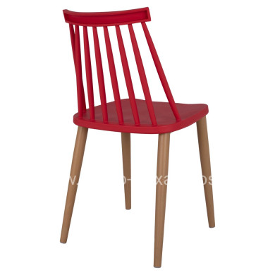 Dining chair HM8052.07 Vanessa red with metallic legs 42,5x47x81,5cm