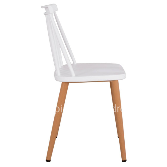 Dining chair HM8052.01 Vanessa White with metallic legs 43x46,5x82cm