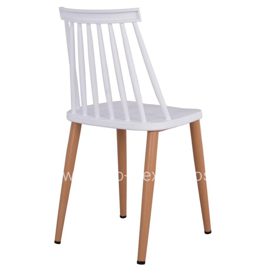 Dining chair HM8052.01 Vanessa White with metallic legs 43x46,5x82cm