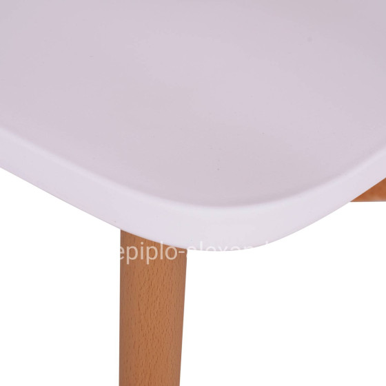 Dining chair HM8052.01 Vanessa White with metallic legs 43x46,5x82cm