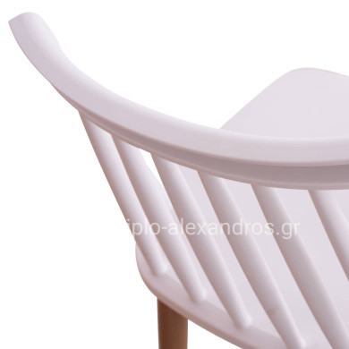 Dining chair HM8052.01 Vanessa White with metallic legs 43x46,5x82cm