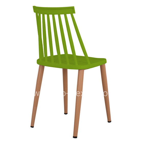Dining chair HM8052.08 Vanessa green with metallic legs 42,5x47x81,5cm