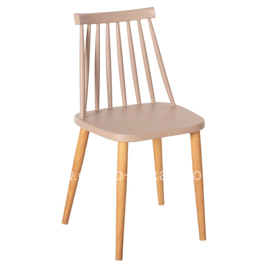 Dining chair HM8052.25 Vanessa Cappuccino with metallic legs 42.5x44x81H cm.