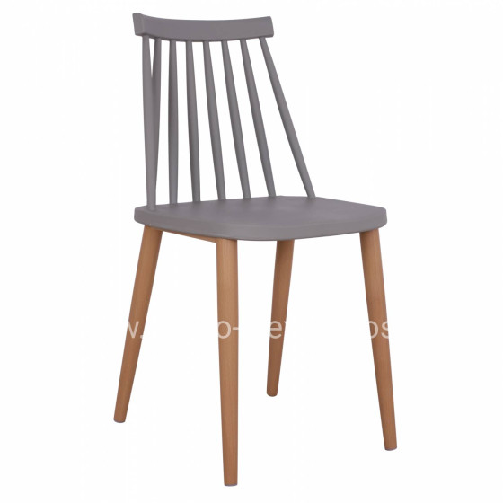 Dining chair HM8052.10 Vanessa grey with metallic legs 43x46,5x82cm