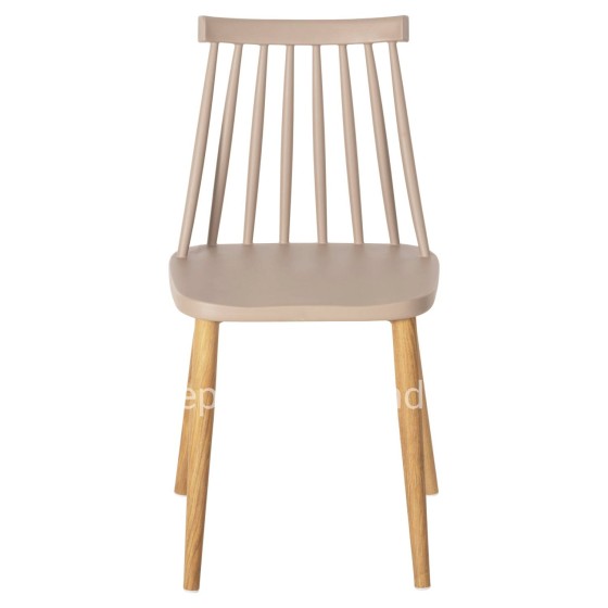 Dining chair HM8052.25 Vanessa Cappuccino with metallic legs 42.5x44x81H cm.