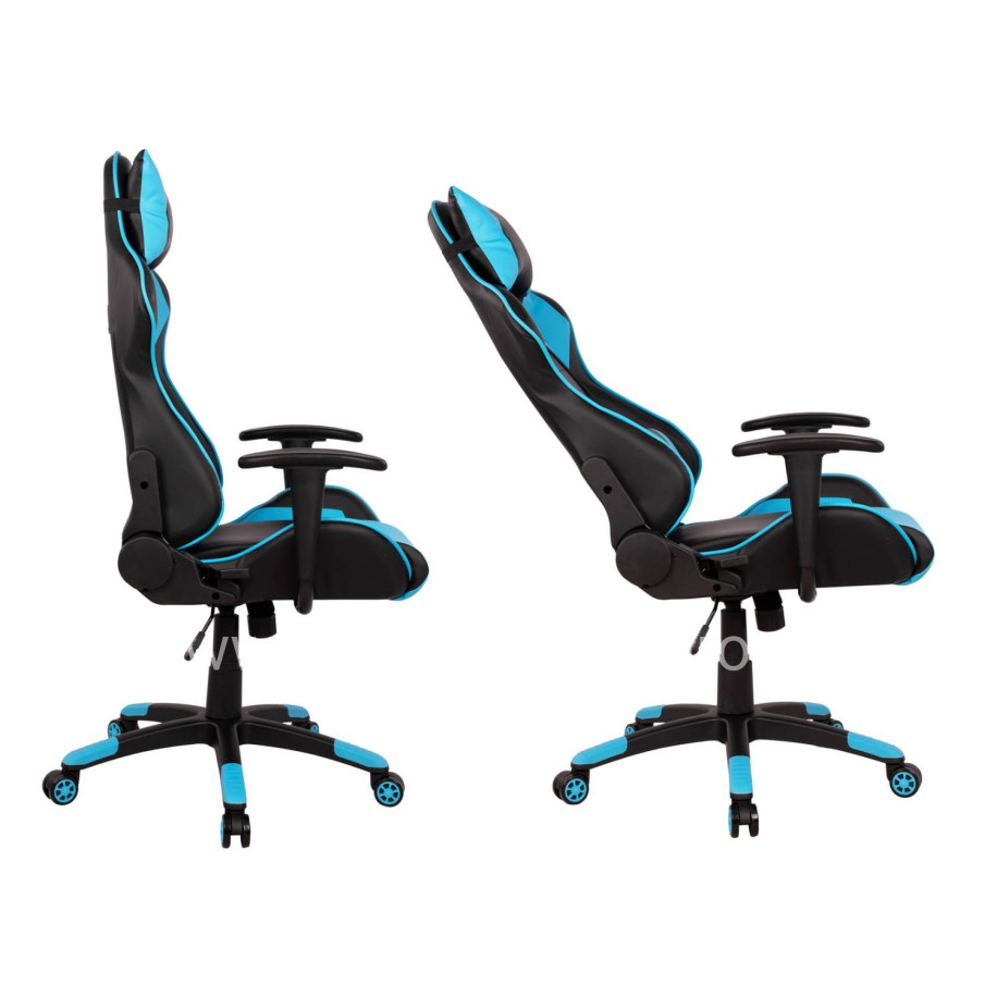 Office Gaming chair HM1072.08 Black-light Blue color 66,5x70x(122-129) cm