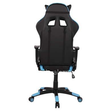 Office Gaming chair HM1072.08 Black-light Blue color 66,5x70x(122-129) cm