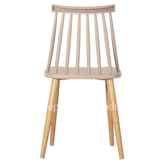 Dining chair HM8052.25 Vanessa Cappuccino with metallic legs 42.5x44x81H cm.