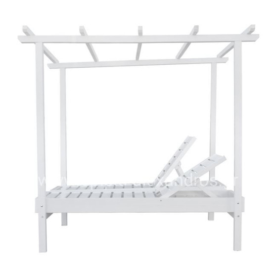 Sunbed Wooden Double Mykonos B' White with Top 205x167x212 cm HM5428