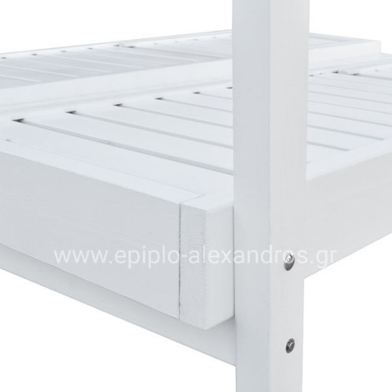Sunbed Wooden Double Mykonos B' White with Top 205x167x212 cm HM5428