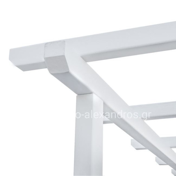 Sunbed Wooden Double Mykonos B' White with Top 205x167x212 cm HM5428