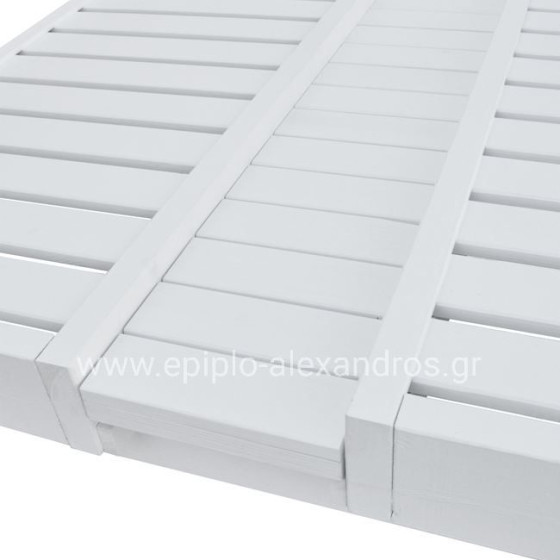 Sunbed Wooden Double Mykonos B' White with Top 205x167x212 cm HM5428