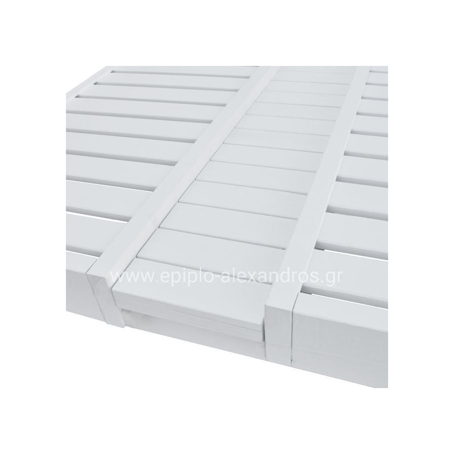 ΞΑΠΛΩΣΤΡΑ ΞΥΛΙΝΗ ΔΙΠΛΗ ΜΥΚΟΝΟΣ ΛΕΥΚΗ ΜΕ ΟΥΡΑΝΟ 205x167x212 cm HM5428