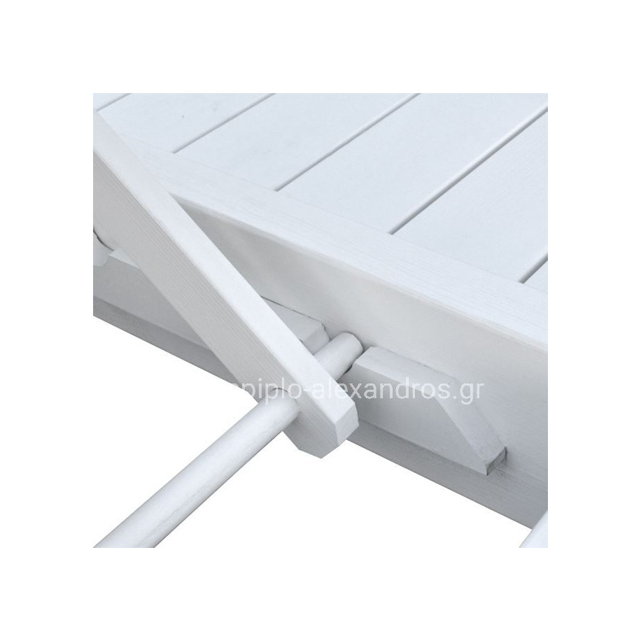 ΞΑΠΛΩΣΤΡΑ ΞΥΛΙΝΗ ΔΙΠΛΗ ΜΥΚΟΝΟΣ ΛΕΥΚΗ ΜΕ ΟΥΡΑΝΟ 205x167x212 cm HM5428