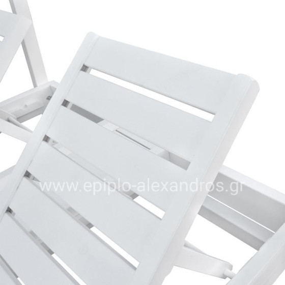 Sunbed Wooden Double Mykonos B' White with Top 205x167x212 cm HM5428