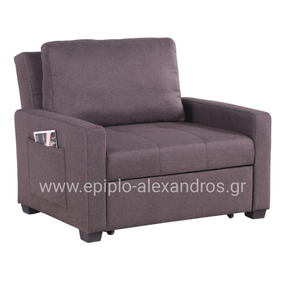 ARMCHAIR-BED KANNA HM3038.01 BROWN FABRIC 112x96x85Hcm