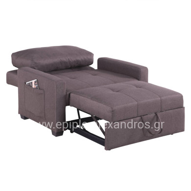 ΠΟΛΥΘΡΟΝΑ-ΚΡΕΒΑΤΙ KANNA HM3083.01 ΚΑΦΕ ΥΦΑΣΜΑ 112x96x85Υεκ.