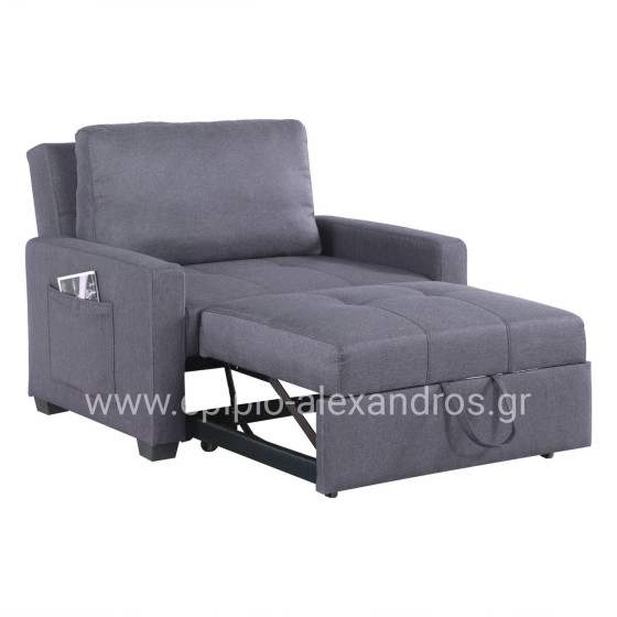 Armchair-Bed Kanna HM3038.10, Grey fabric, 112x96x85 cm