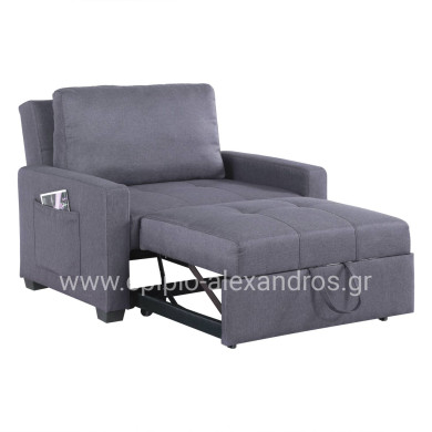 Armchair-Bed Kanna HM3038.10, Grey fabric, 112x96x85 cm