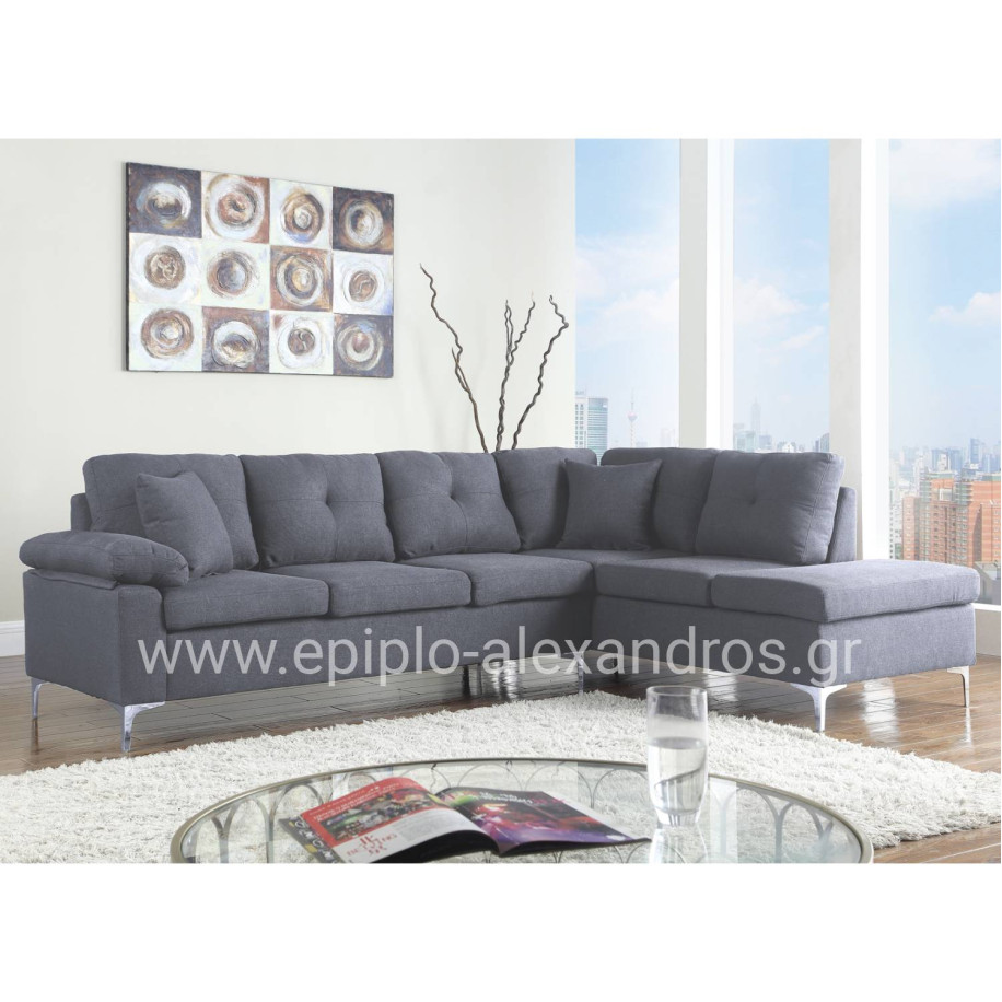Corner right Sofa 282x197x90H cm HM3087R Grey