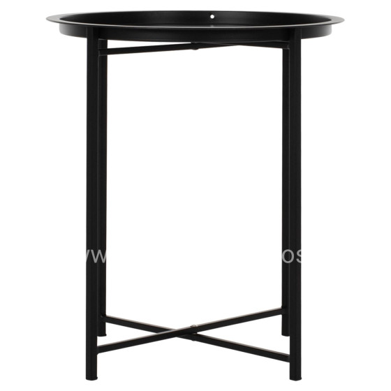 Table Foldable Metallic Black 45cm HM5287.01